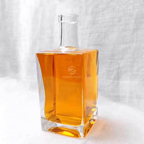 Custom Logo Embossed Clear 500ml 700ml 750ml Rum Tequila Gin Brandy Rum Whiskey Vodka Liquor Spirits Glass Bottle