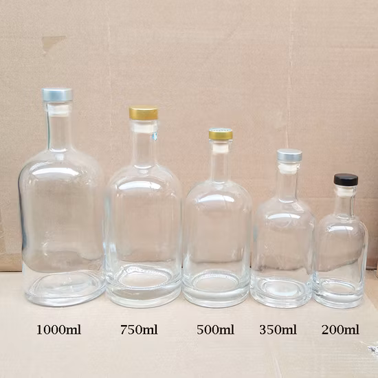 Custom Empty Green Glass Wine Bottle 375ml 500ml 750ml 15000ml Black Champagne Bottle Glass Spirits Bottles