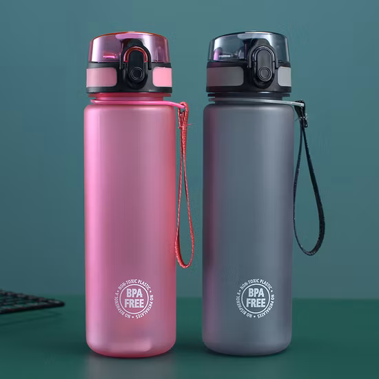 1000ml Frosted Straw Large Capacity Mountaineering Portable Sports Cup Fitness Men′s and Women′s Fashionable Kettle Water Bottle