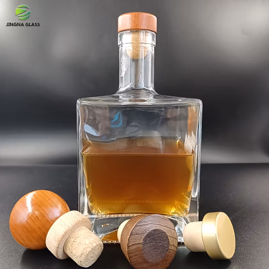 Custom Logo Embossed Clear 500ml 700ml 750ml Rum Tequila Gin Brandy Rum Whiskey Vodka Liquor Spirits Glass Bottle