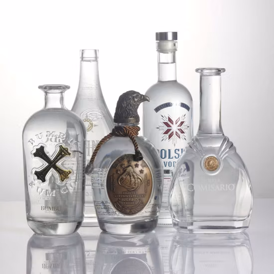 750ml Premium Heavy Extra Flint Decal Printing Rum Gin Vodka Whiskey Whisky Glass Bottle