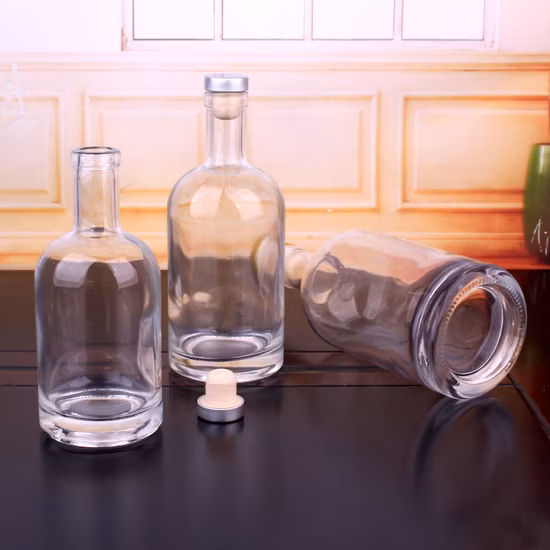 All Size Colored Matte Black Transparent Glass Wine Bottle 200ml 375ml 500ml 750ml with Stopper Stocked